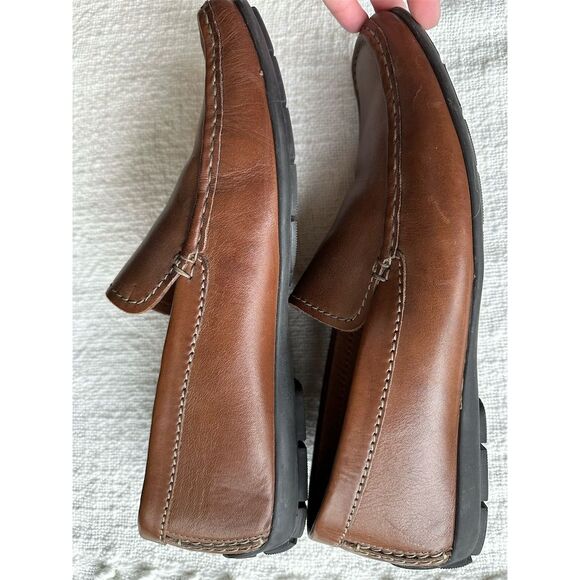 Alfani Men's Brown Leather Slip-On Dress Loafers Size 11 - Picture 4 of 5